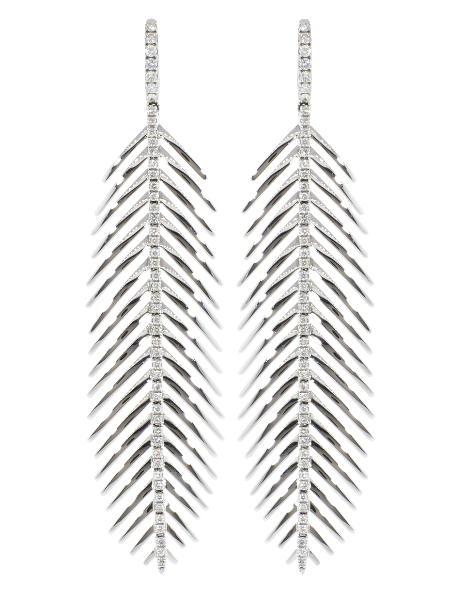SIDNEY GARBER-Feathers That Move Diamond Earrings - White Gold-WHITE GOLD