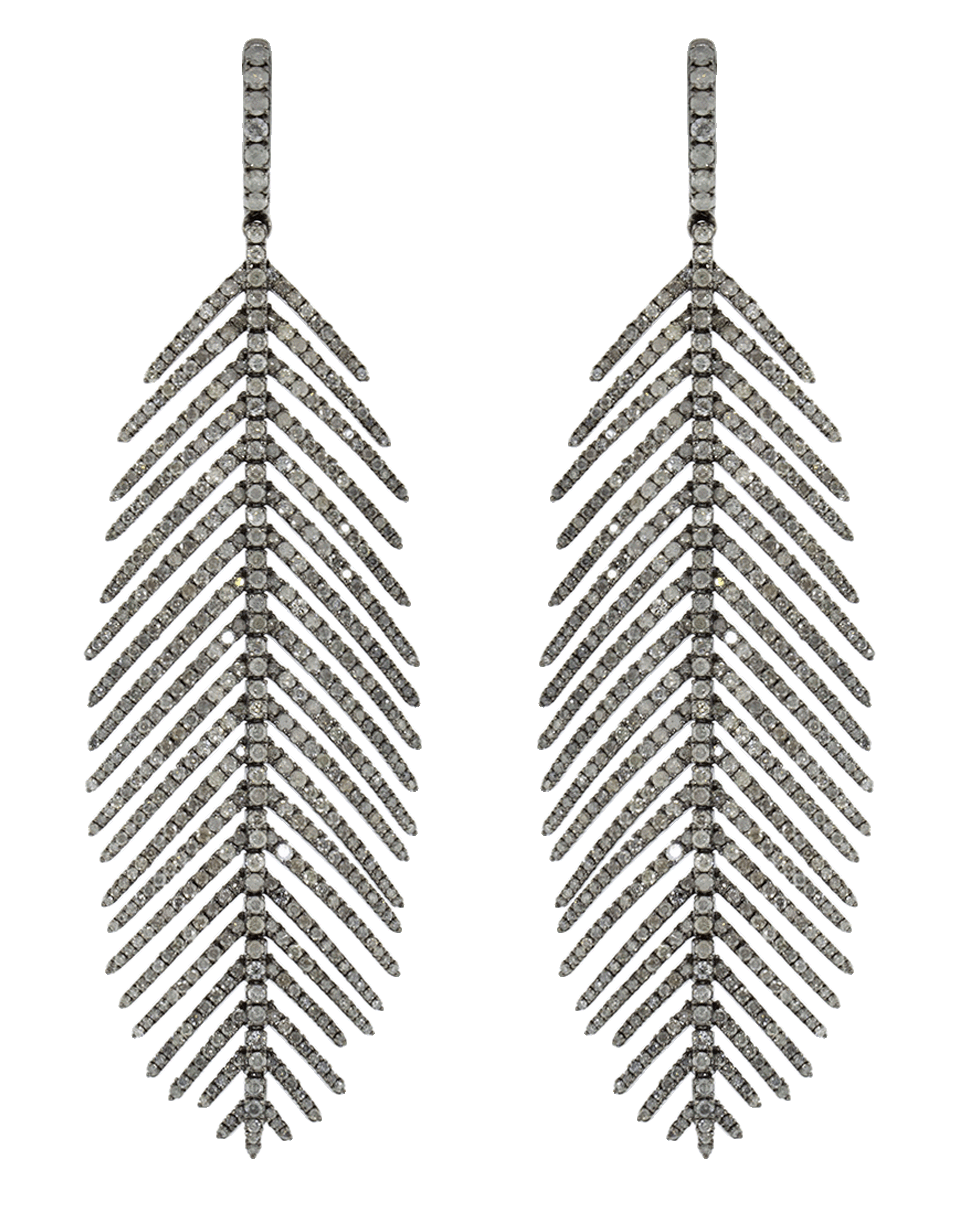 SIDNEY GARBER-Feathers That Move Earrings-WHITE GOLD