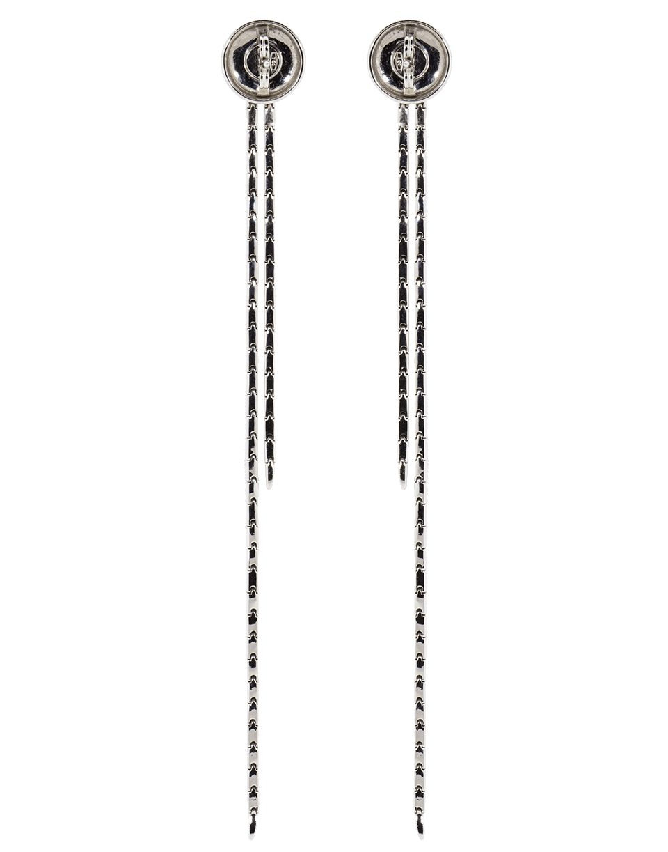SIDNEY GARBER-Long Knot Diamond Earrings-WHITE GOLD