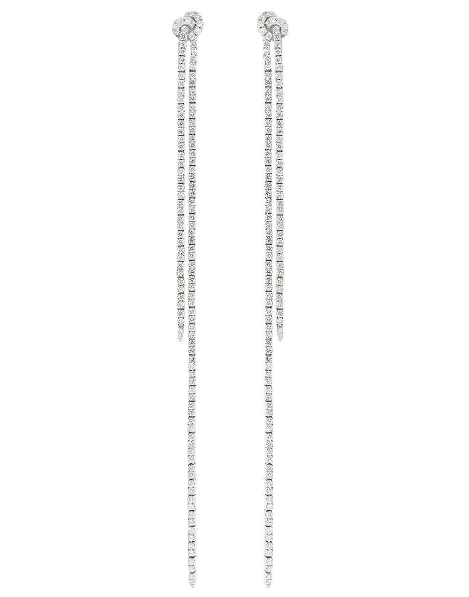SIDNEY GARBER-Long Knot Diamond Earrings-WHITE GOLD