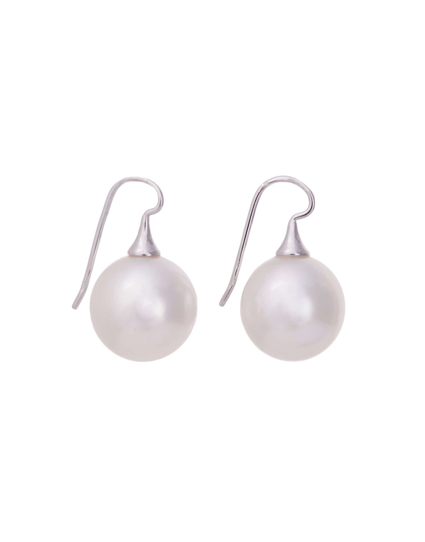 SIDNEY GARBER-On The Hook South Sea Pearl Earrings-WHITE GOLD