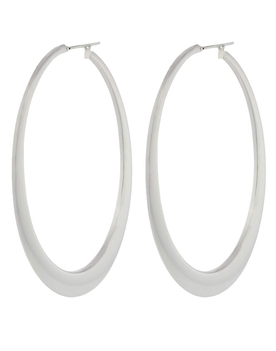 SIDNEY GARBER-Oval Crescent Hoop Earrings-WHITE GOLD