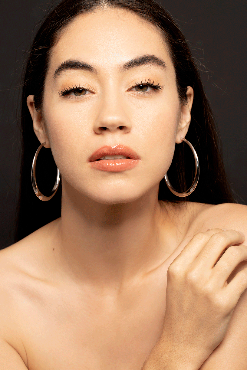 SIDNEY GARBER-Oval Hoop Earrings-WHITE GOLD