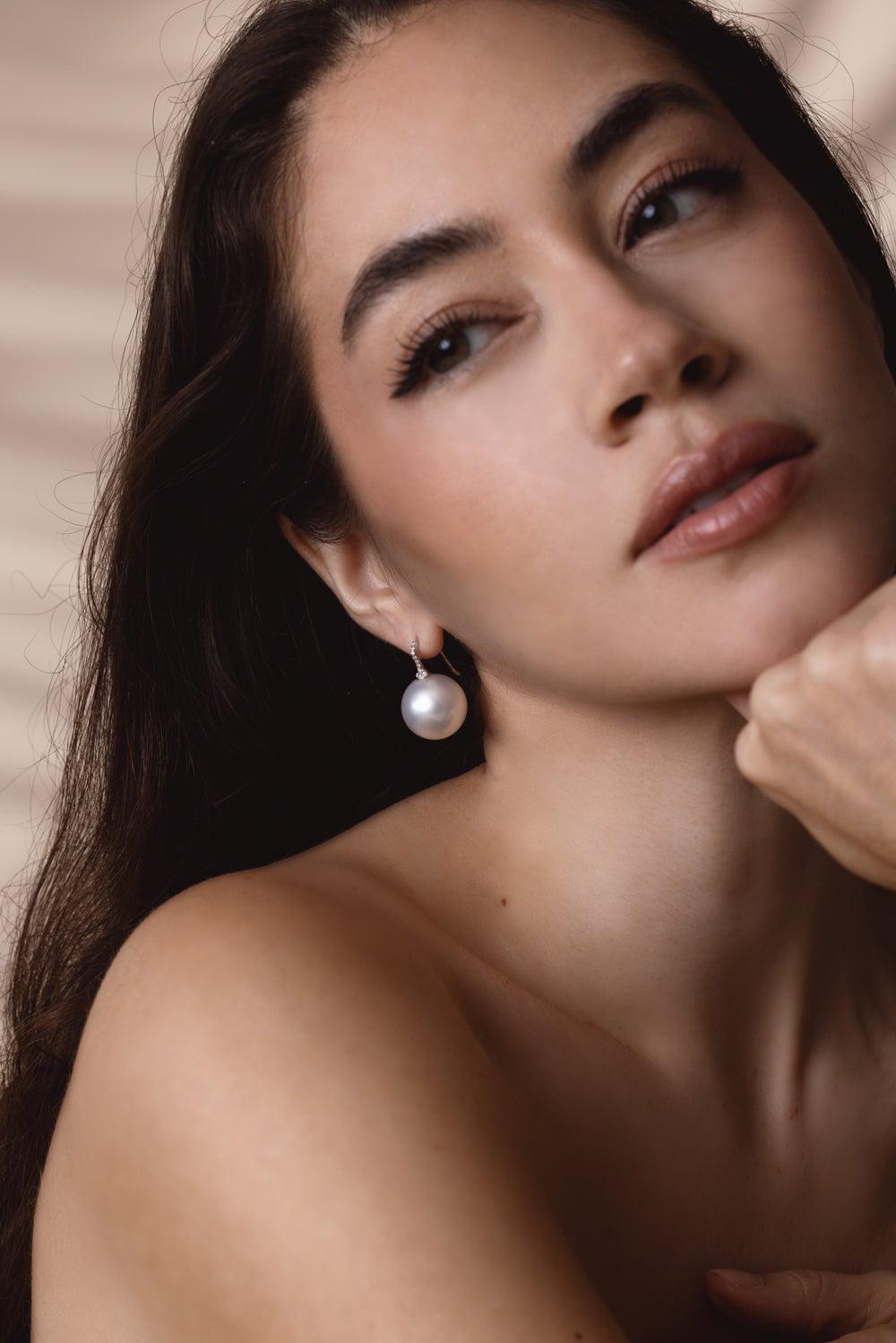 SIDNEY GARBER-Pearl Drop Earrings-WHITE GOLD