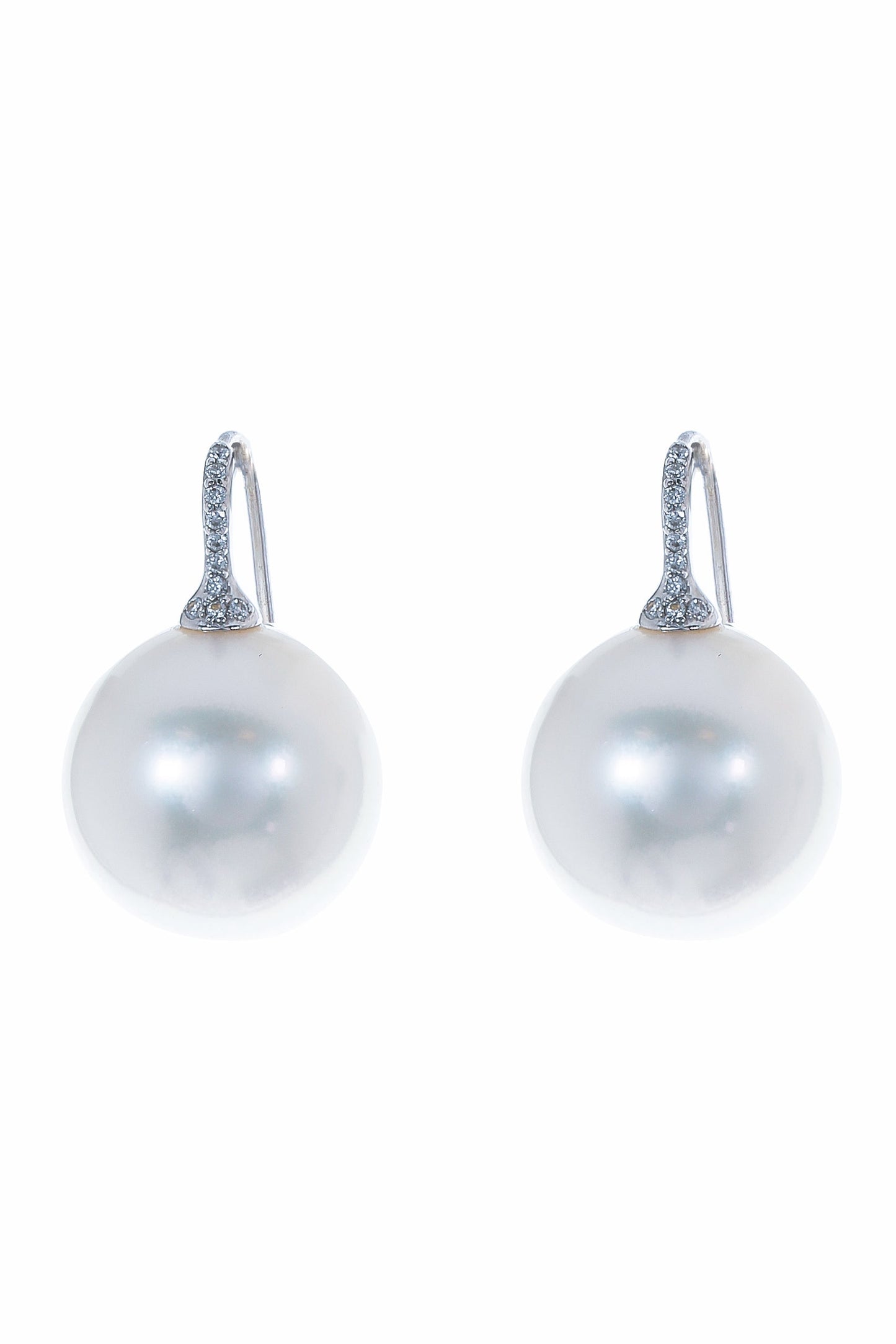 SIDNEY GARBER-Pearl Drop Earrings-WHITE GOLD