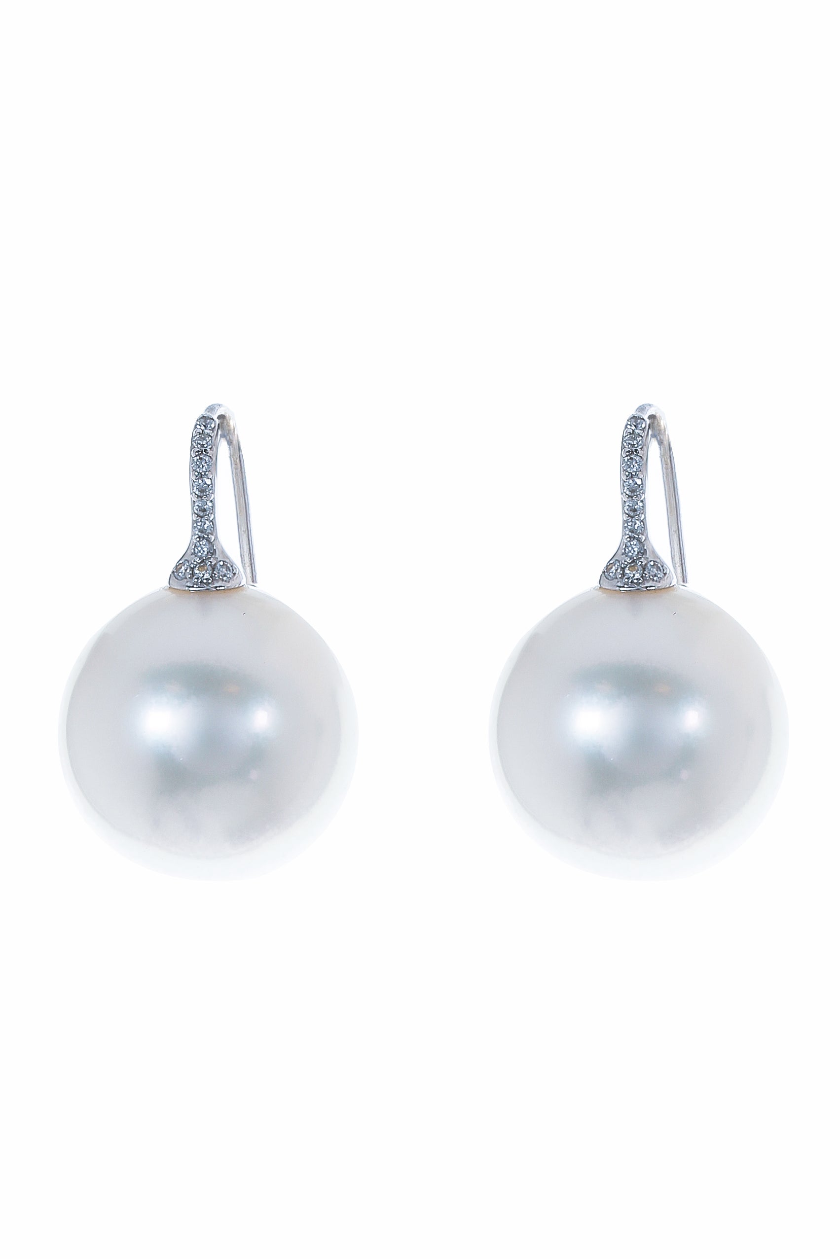 SIDNEY GARBER-Pearl Drop Earrings-WHITE GOLD