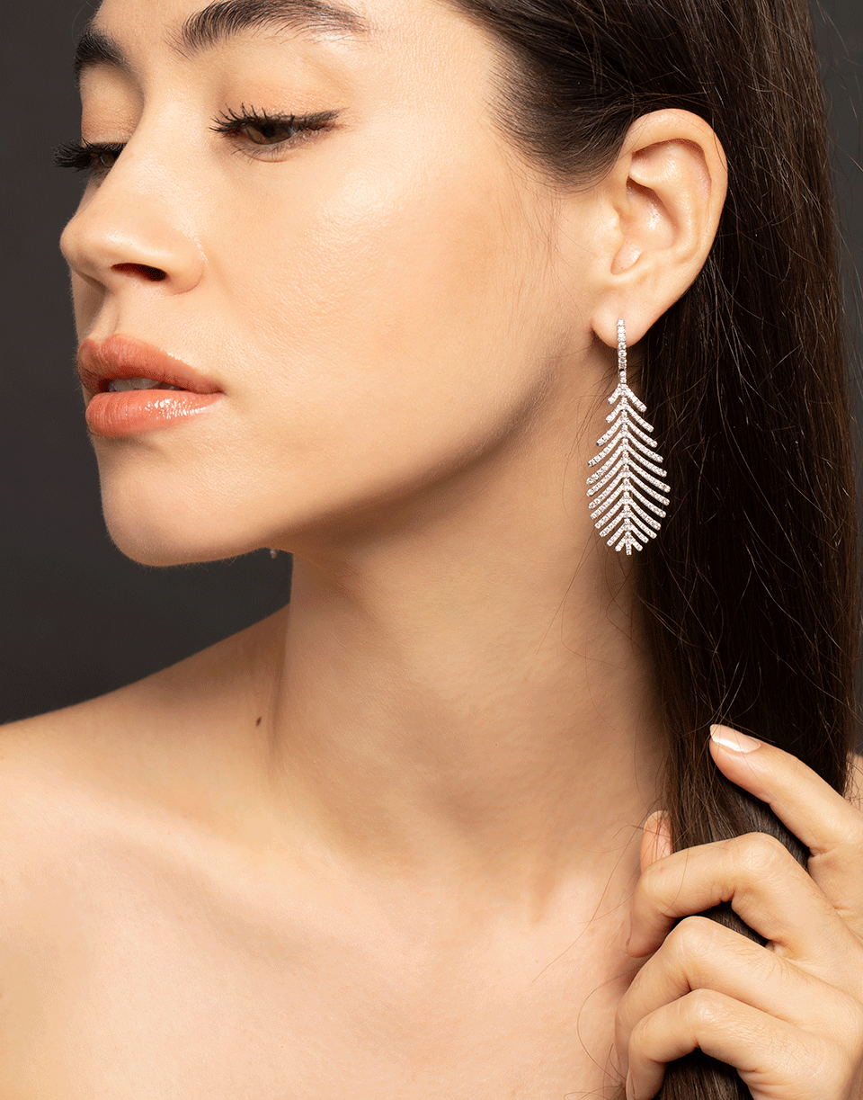 SIDNEY GARBER-Plume Earrings-WHITE GOLD