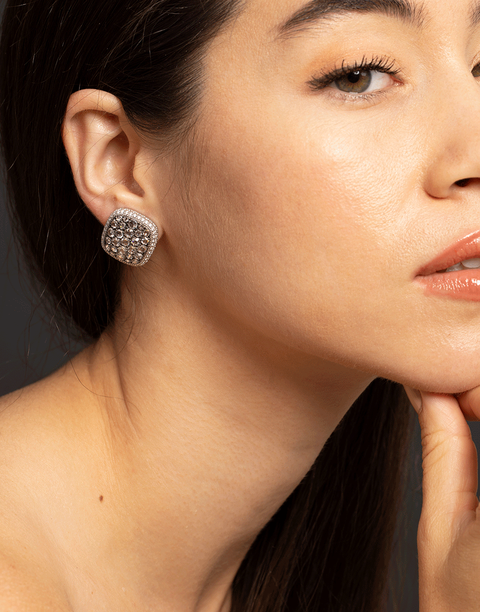 SIDNEY GARBER-Rosecut Diamond Earrings-WHITE GOLD