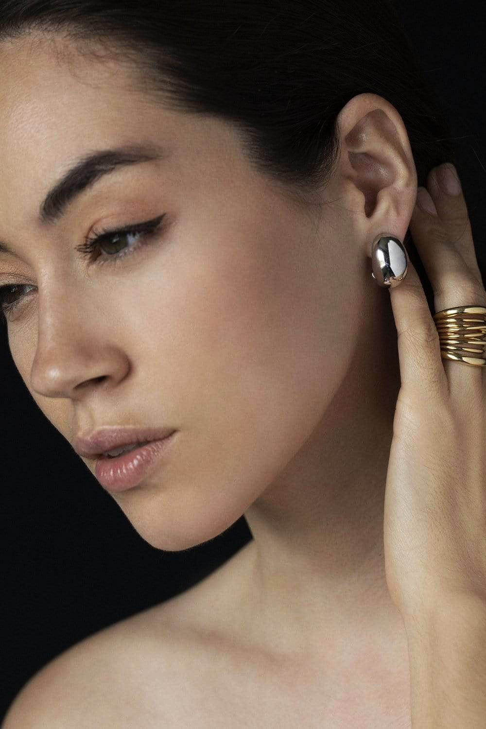 Naples Doorknocker Hoop Earrings-WHITE GOLD-JEWELRYFINE JEWELEARRING-SIDNEY GARBER