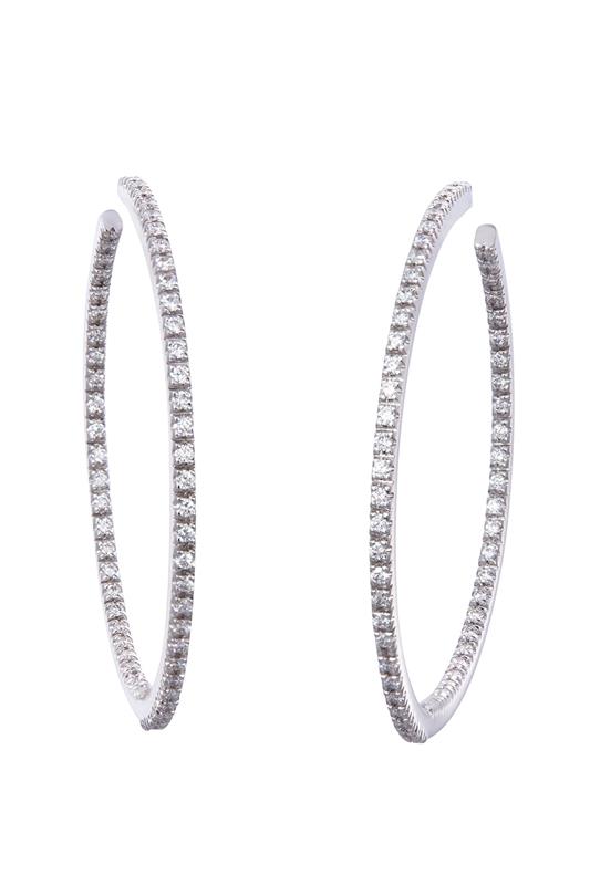 SIDNEY GARBER-Small Perfect Hoops-WHITE GOLD