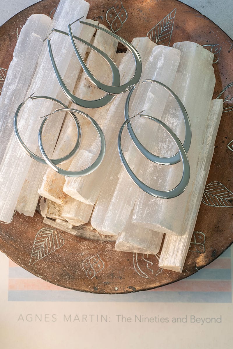 SIDNEY GARBER-White Gold Crescent Hoops-WHITE GOLD