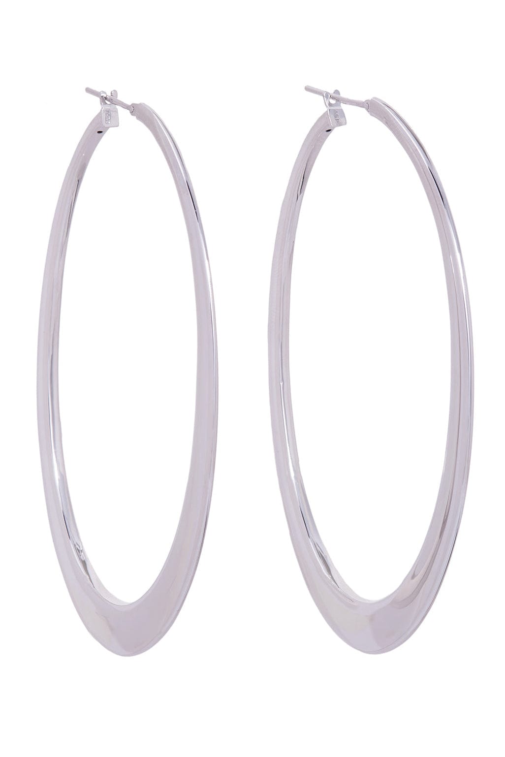SIDNEY GARBER-White Gold Crescent Hoops-WHITE GOLD