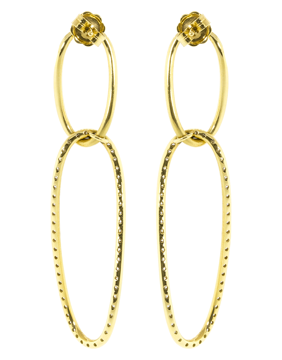 SIDNEY GARBER-Diamond Double Oval Loop Earrings-YELLOW GOLD