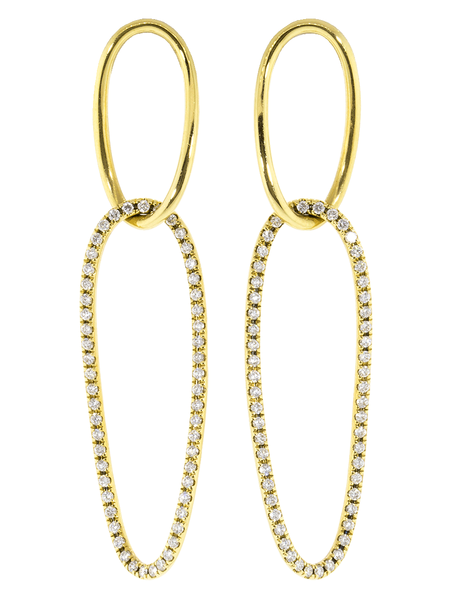 SIDNEY GARBER-Diamond Double Oval Loop Earrings-YELLOW GOLD