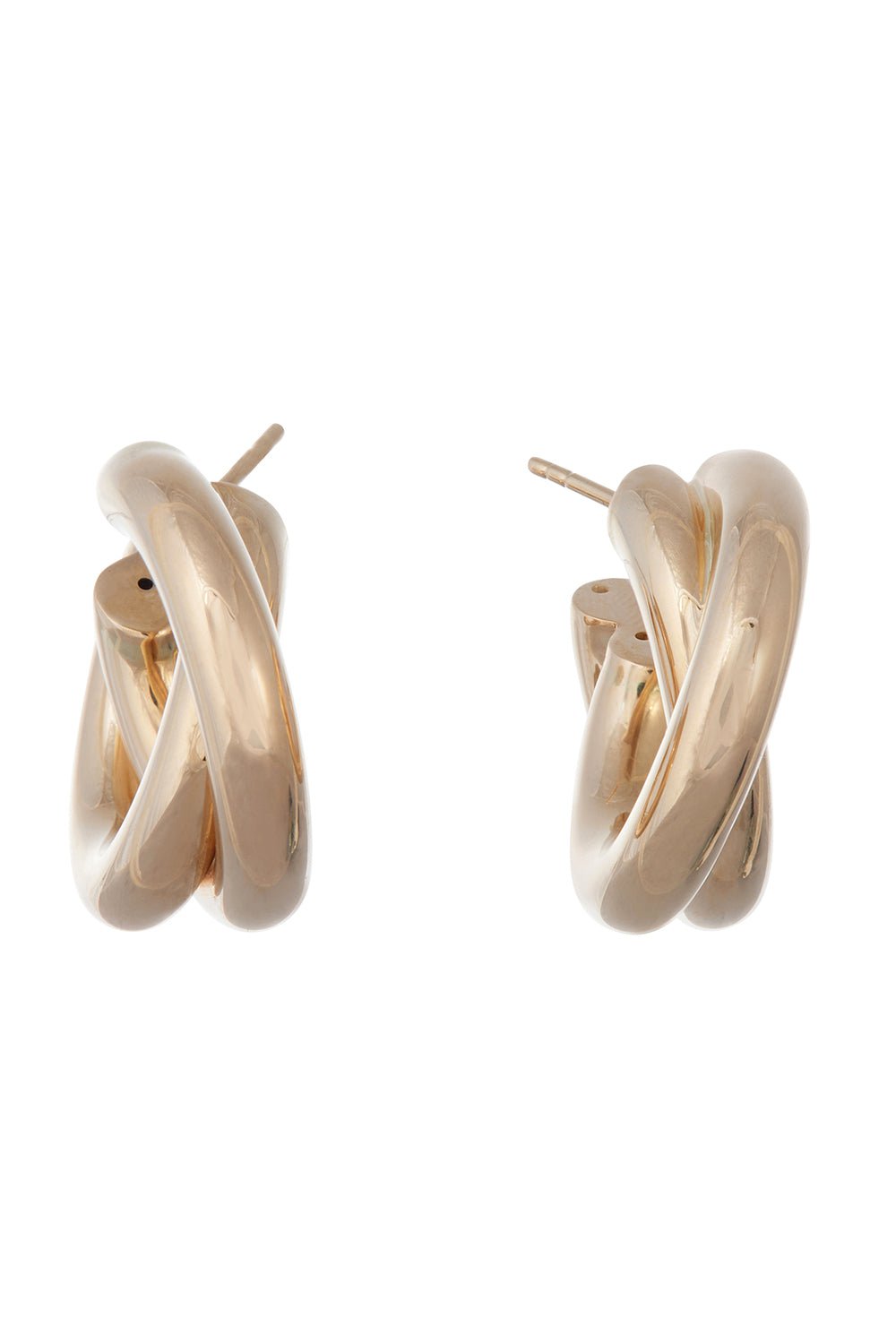 SIDNEY GARBER-Intertwined Hoop Earrings-YELLOW GOLD
