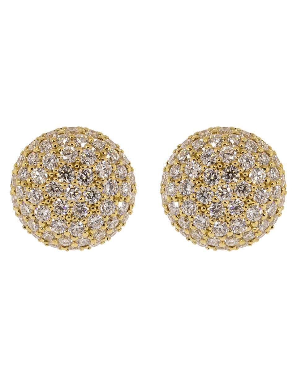 SIDNEY GARBER-Large Perfect Pave Button Earrings-YELLOW GOLD