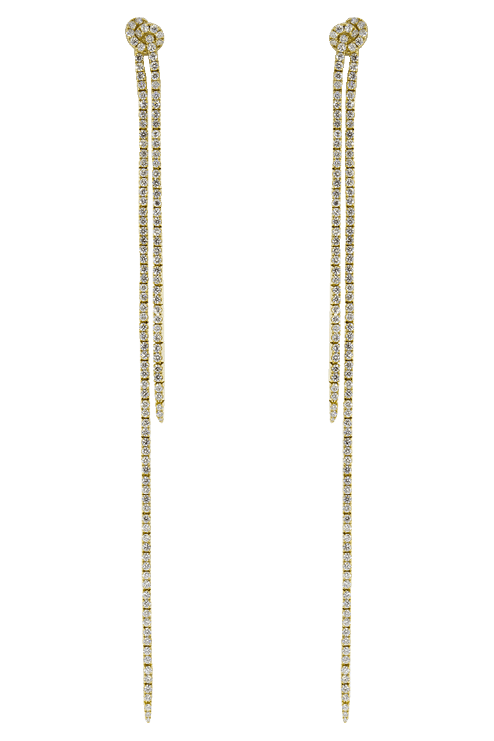 SIDNEY GARBER-Long Knot Earrings-YELLOW GOLD