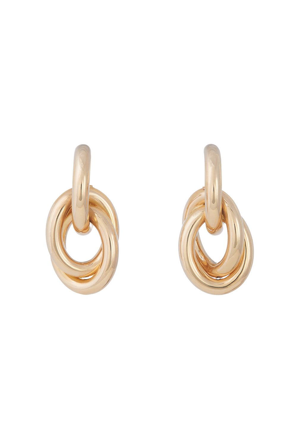 SIDNEY GARBER-Oval Drop Earrings-YELLOW GOLD