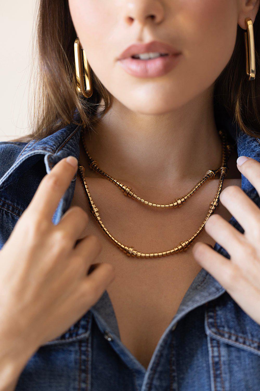 SIDNEY GARBER-Paperclip Wide Hoop Earrings-YELLOW GOLD