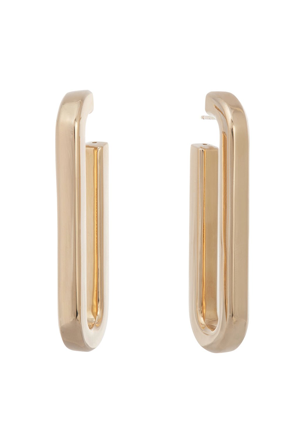 SIDNEY GARBER-Paperclip Wide Hoop Earrings-YELLOW GOLD