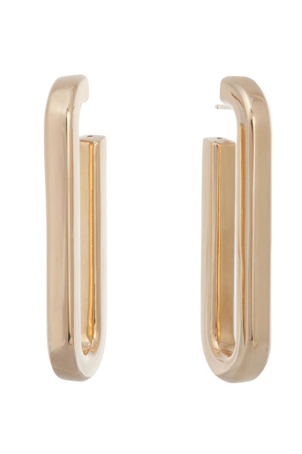 SIDNEY GARBER-Paperclip Wide Hoop Earrings-YELLOW GOLD