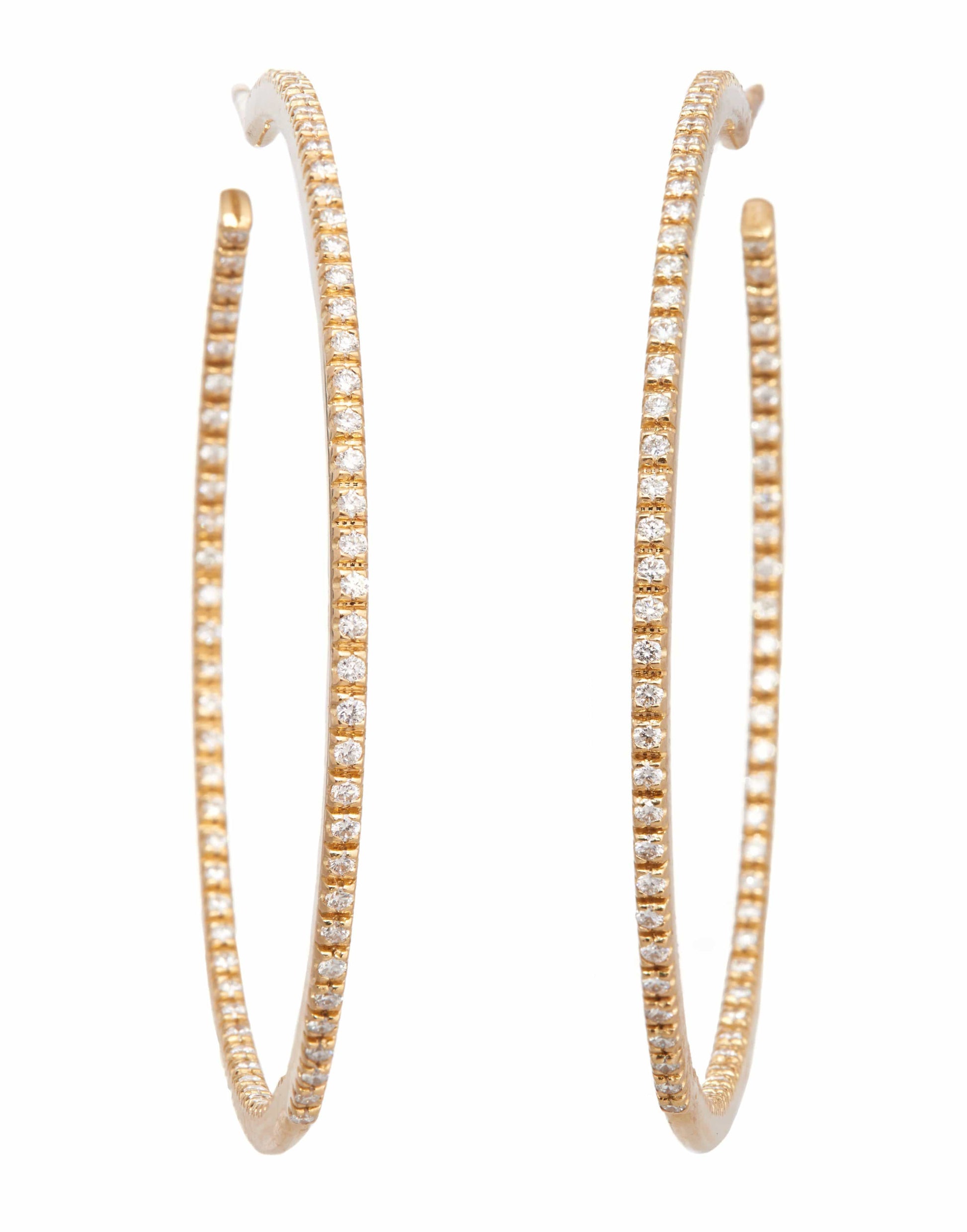 SIDNEY GARBER-Small Perfect Diamond Hoops-YELLOW GOLD