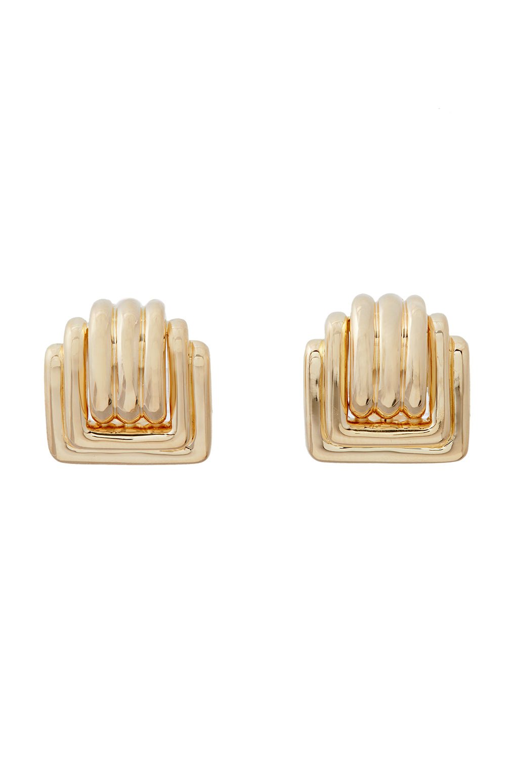 SIDNEY GARBER-Square Earrings-YELLOW GOLD