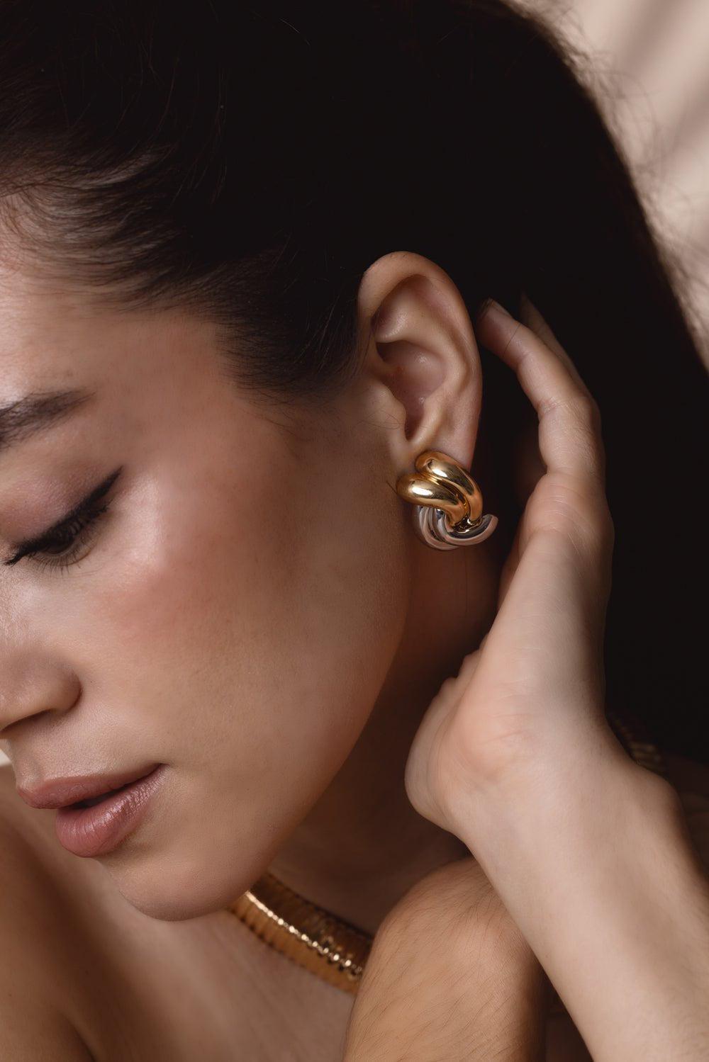 SIDNEY GARBER-Swirl Earrings-YELLOW GOLD