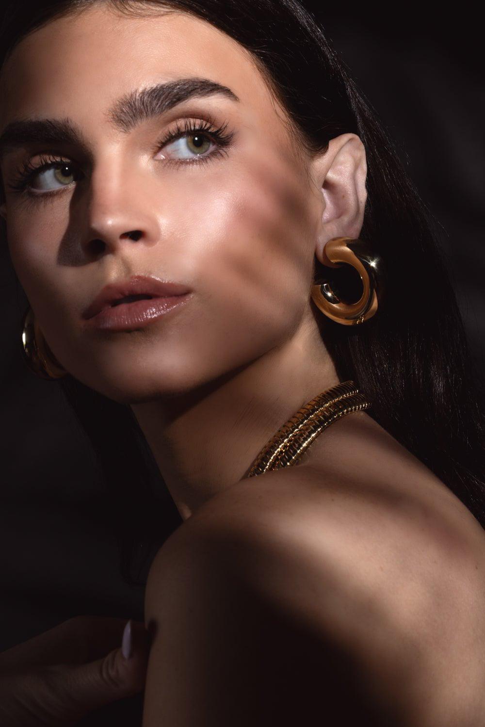 SIDNEY GARBER-Wide Tubular Hoop Earrings - 4.2cm - Yellow Gold-YELLOW GOLD