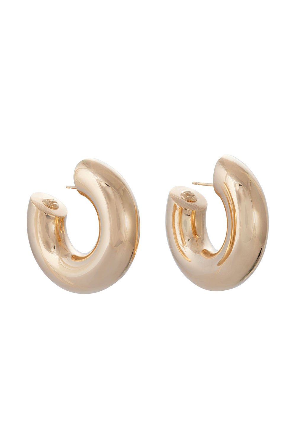 SIDNEY GARBER-Wide Tubular Hoop Earrings - 4.2cm - Yellow Gold-YELLOW GOLD