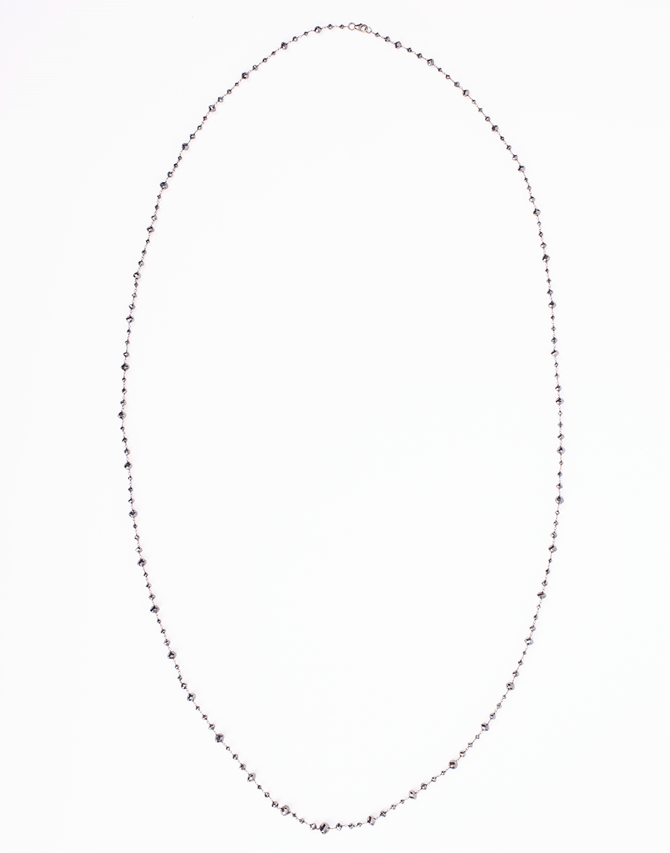 SIDNEY GARBER-Black Diamond Bead Wire Wrap Necklace-BLACK GOLD