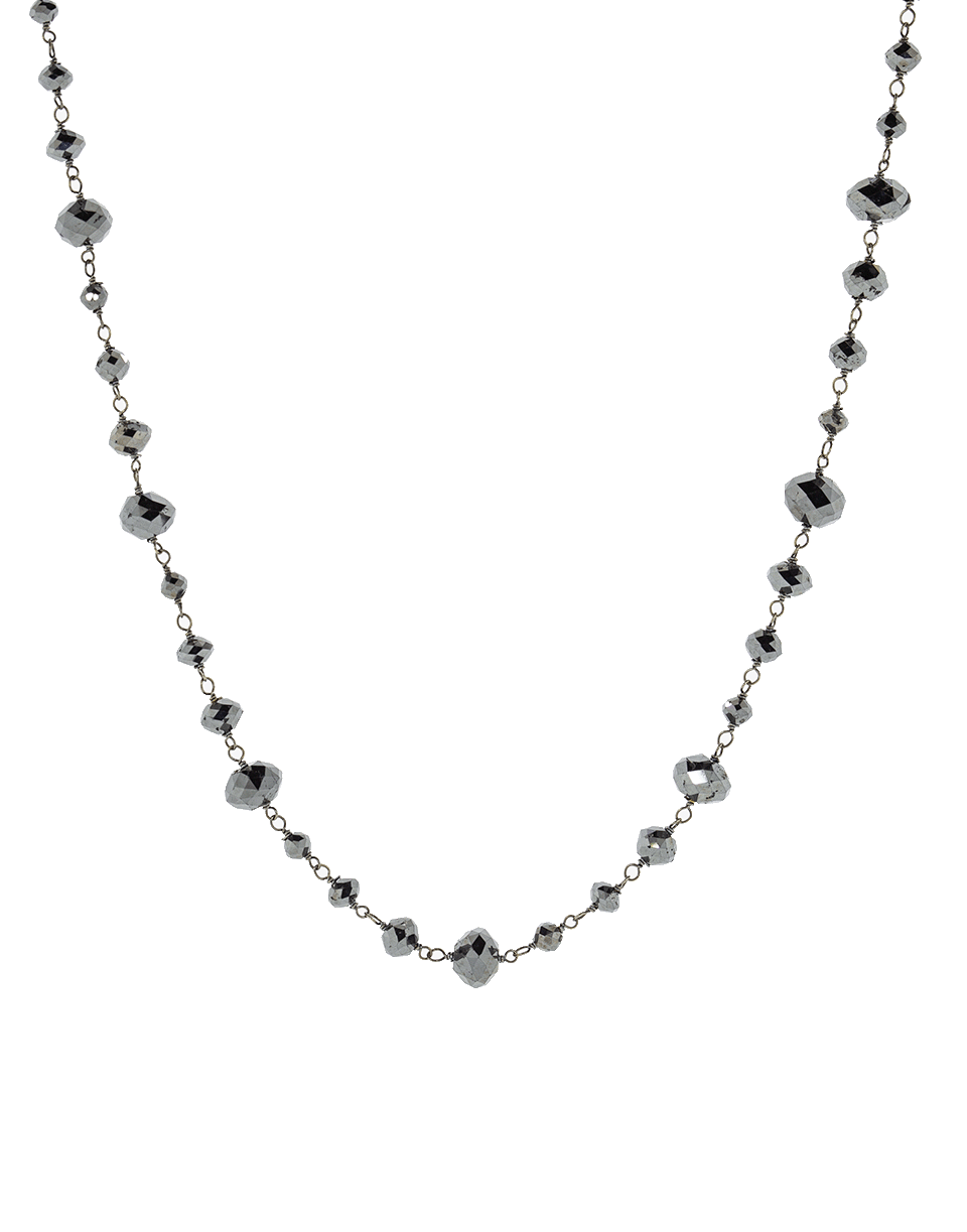 SIDNEY GARBER-Black Diamond Bead Wire Wrap Necklace-BLACK GOLD