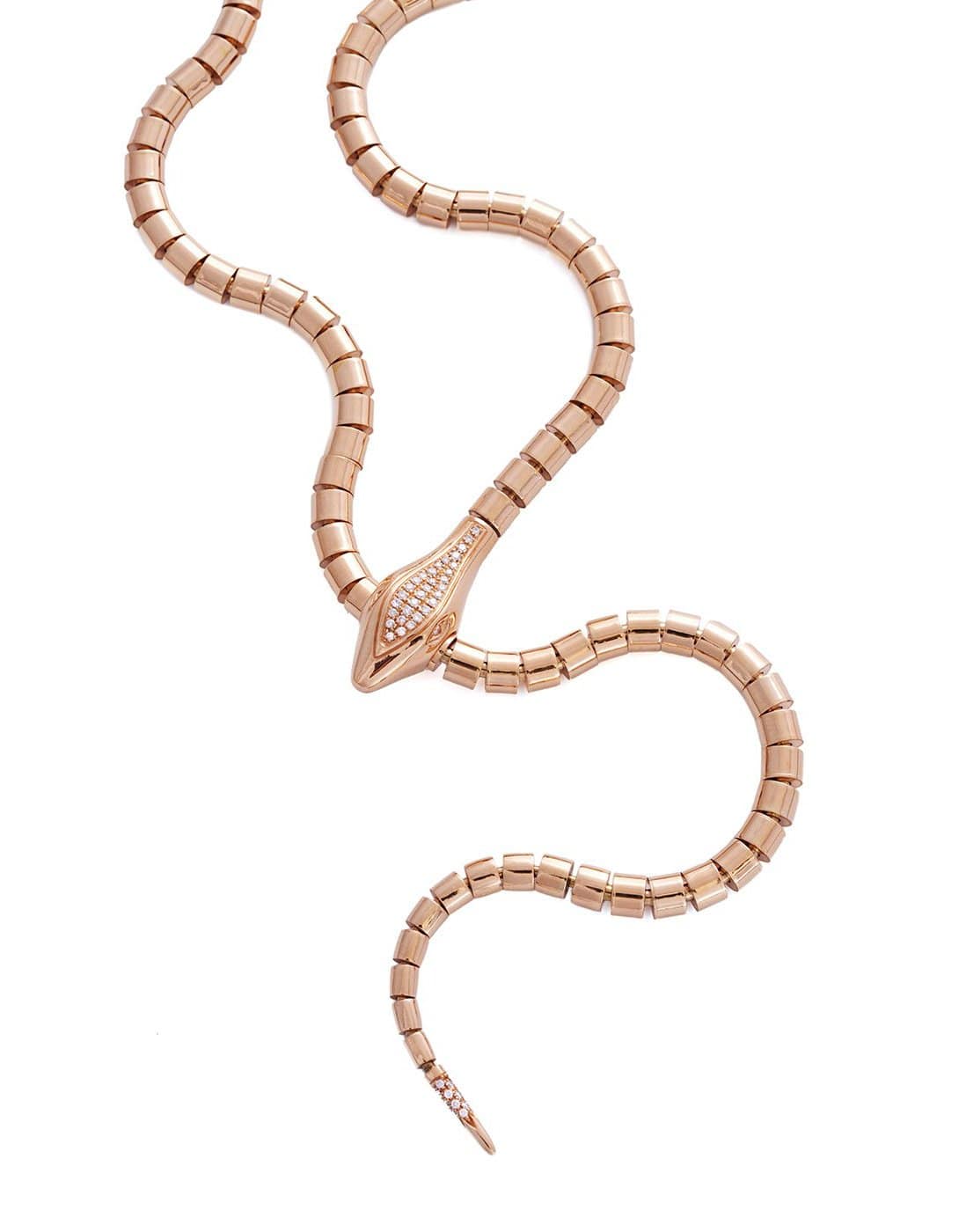 SIDNEY GARBER-Wrap Around Snake Lariat-ROSE GOLD