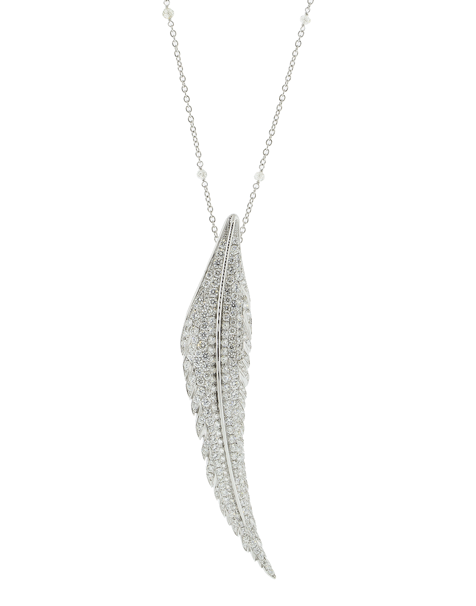 SIDNEY GARBER-Alessandra Diamond Feather Necklace-WHITE GOLD