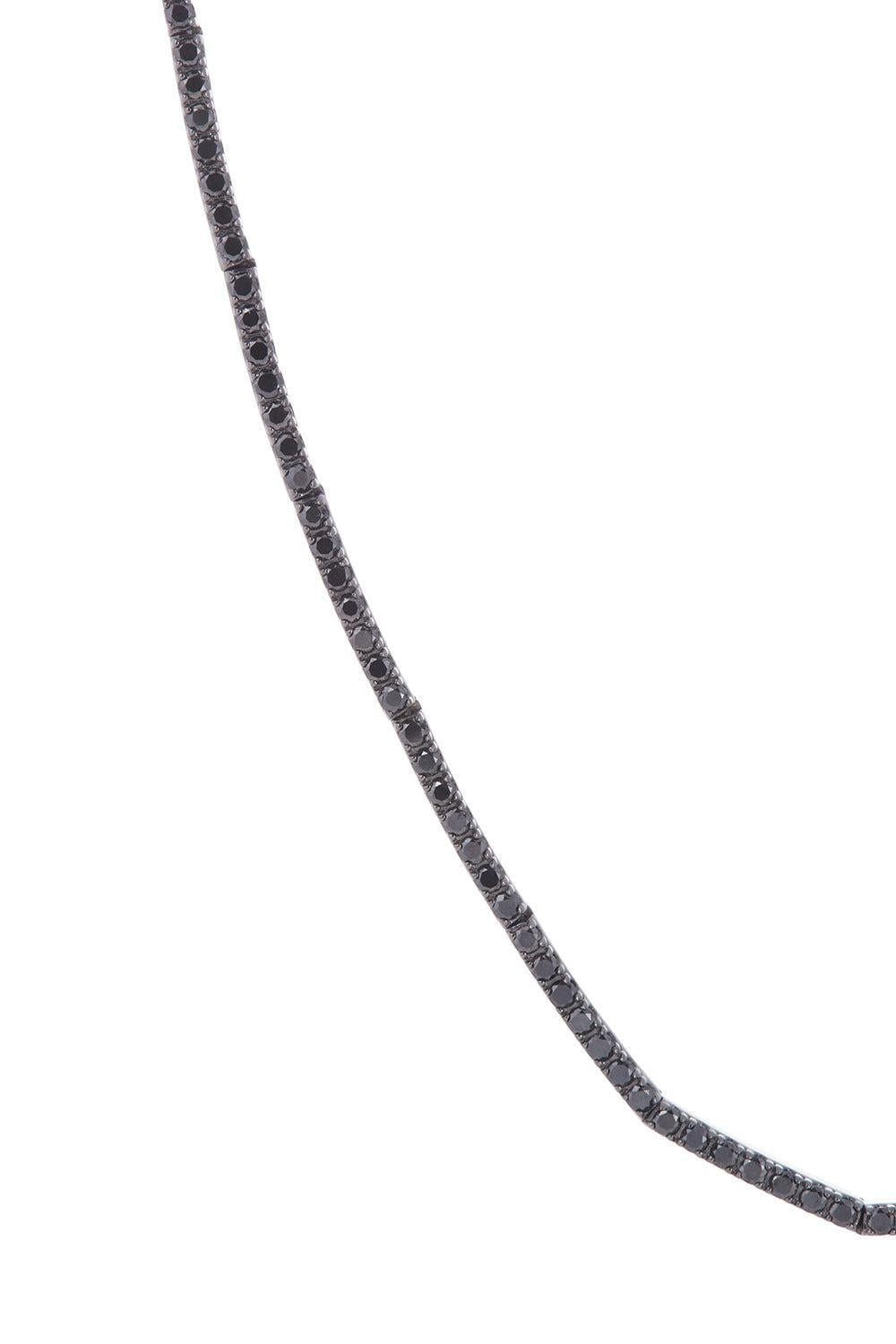Black Diamond Lyra Necklace-WHITE GOLD-JEWELRYFINE JEWELNECKLACE O-SIDNEY GARBER