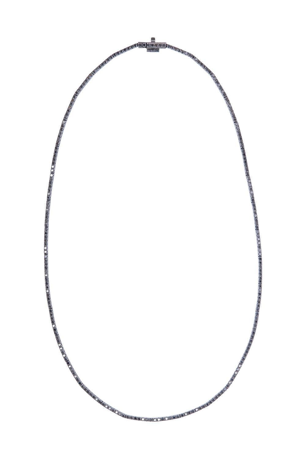 Black Diamond Lyra Necklace-WHITE GOLD-JEWELRYFINE JEWELNECKLACE O-SIDNEY GARBER