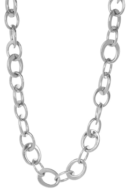 SIDNEY GARBER-Crescent Link Necklace-WHITE GOLD