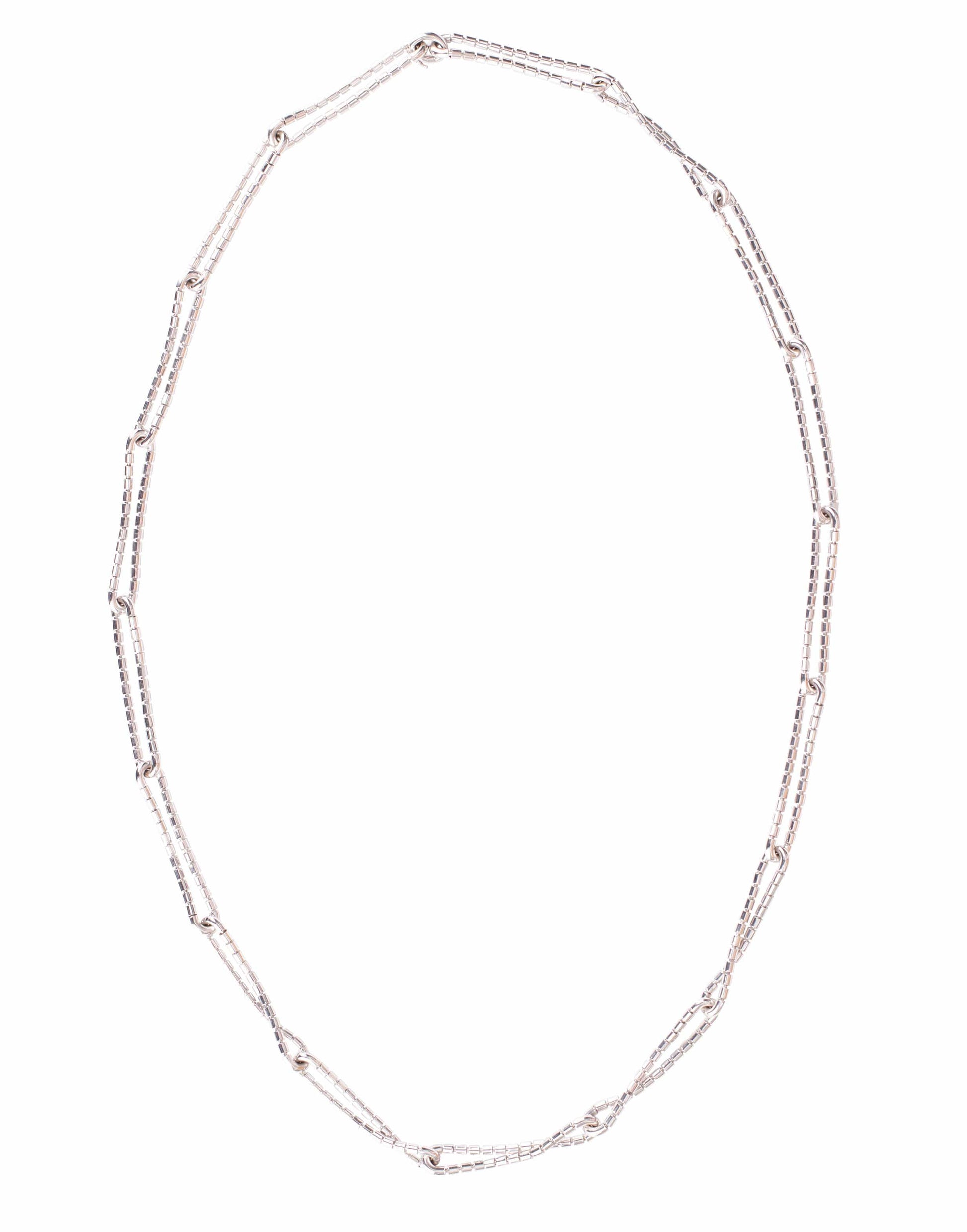 SIDNEY GARBER-Flexible Golden Link Necklace-WHITE GOLD