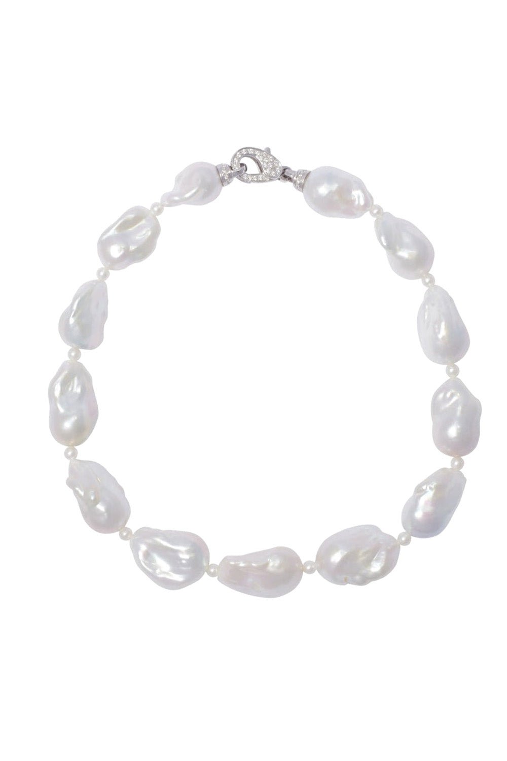 SIDNEY GARBER-Pearl Collar Necklace-WHITE GOLD