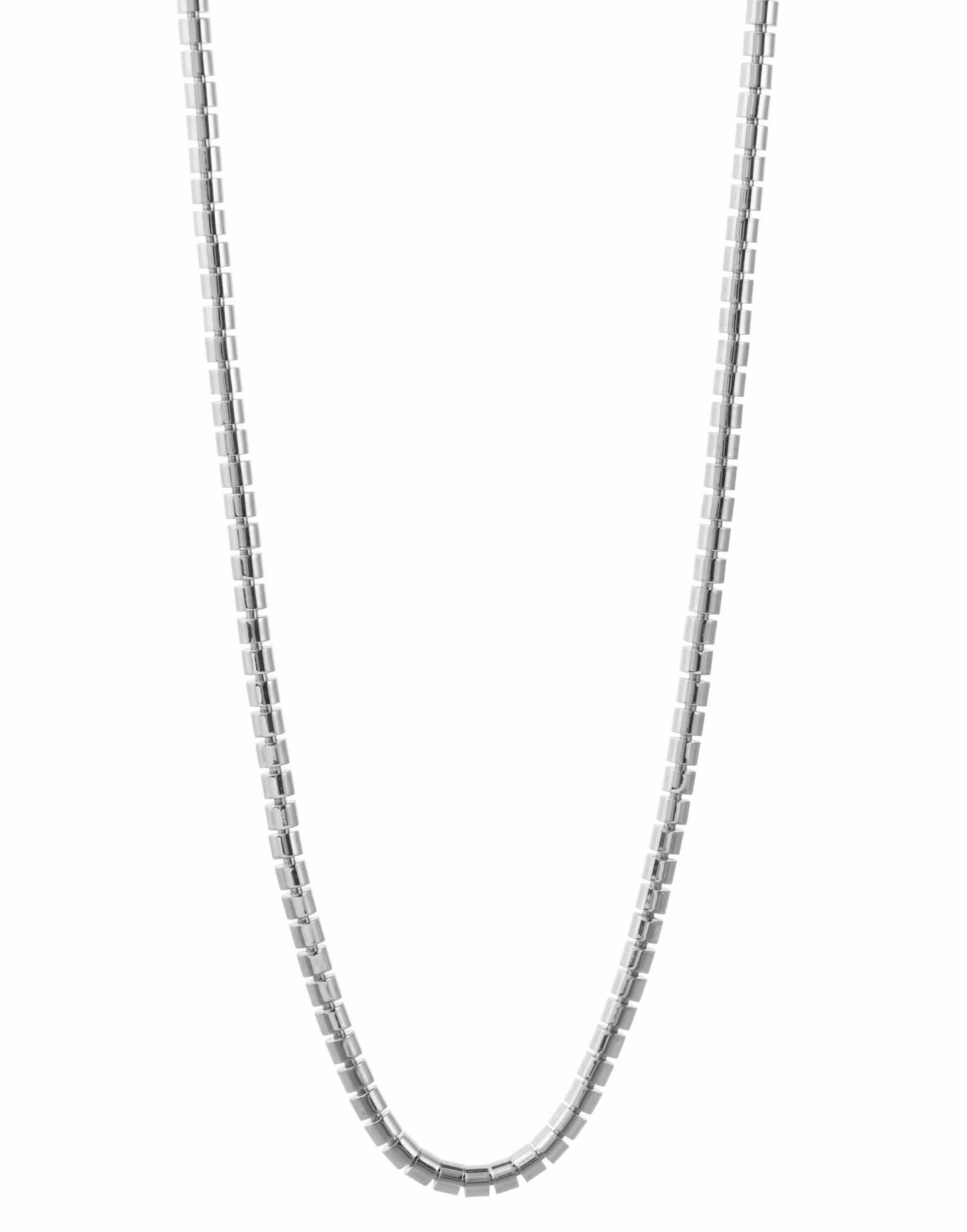 SIDNEY GARBER-Skinny Ophelia Necklace - White Gold-WHITE GOLD