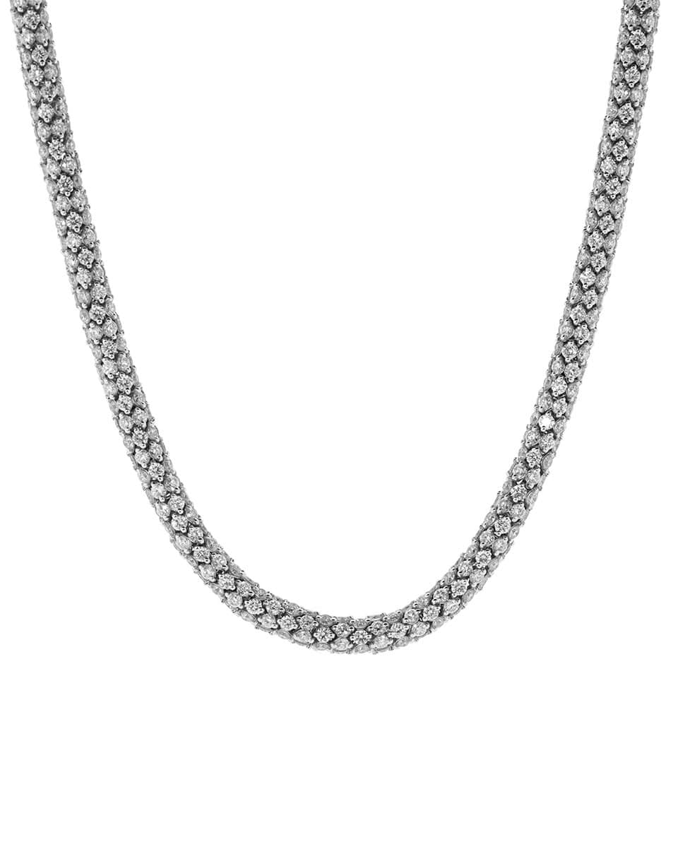 SIDNEY GARBER-White Diamond Rope Necklace-WHITE GOLD