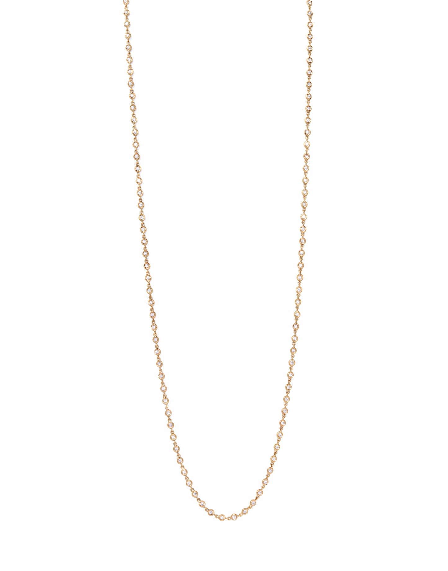SIDNEY GARBER-Diamond Bezel Set Superlative Necklace - Yellow Gold-YELLOW GOLD