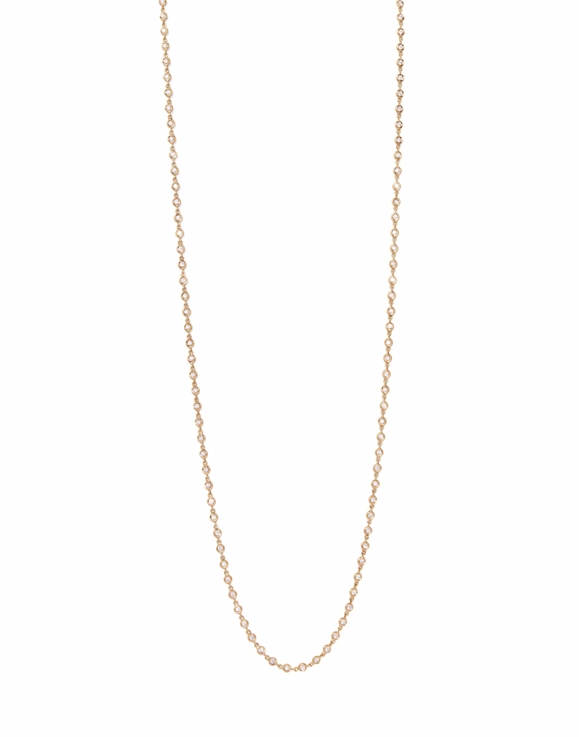SIDNEY GARBER-Diamond Bezel Set Superlative Necklace - Yellow Gold-YELLOW GOLD