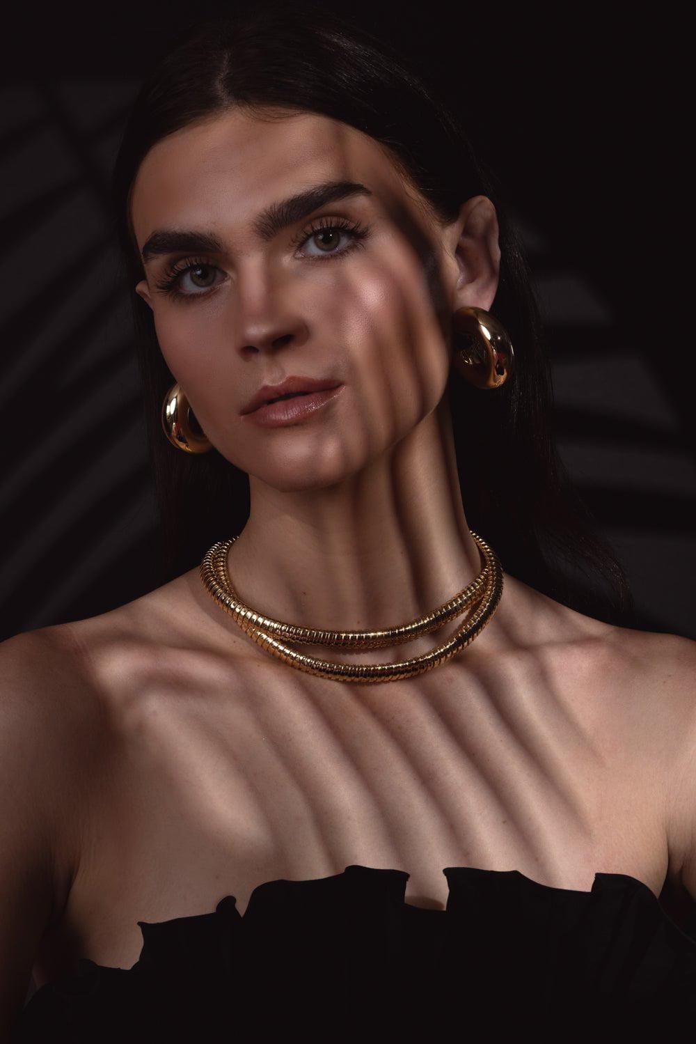 SIDNEY GARBER-Due Collana Necklace - 16in - Yellow Gold-YELLOW GOLD
