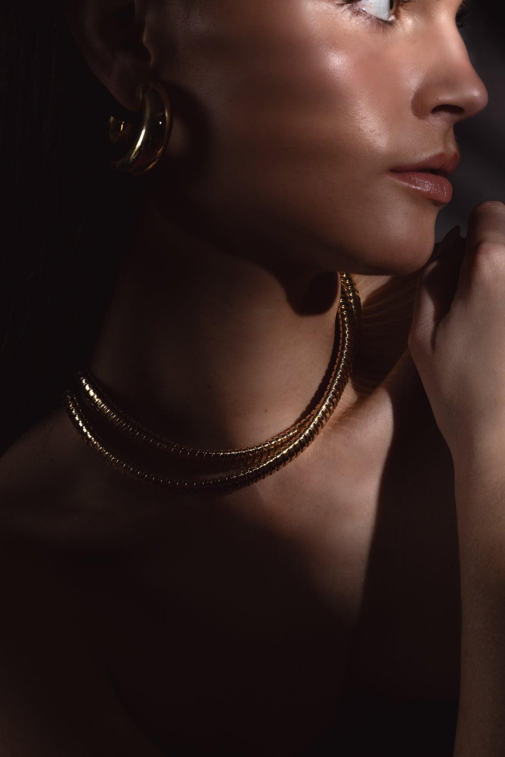 SIDNEY GARBER-Due Collana Necklace - 16in - Yellow Gold-YELLOW GOLD