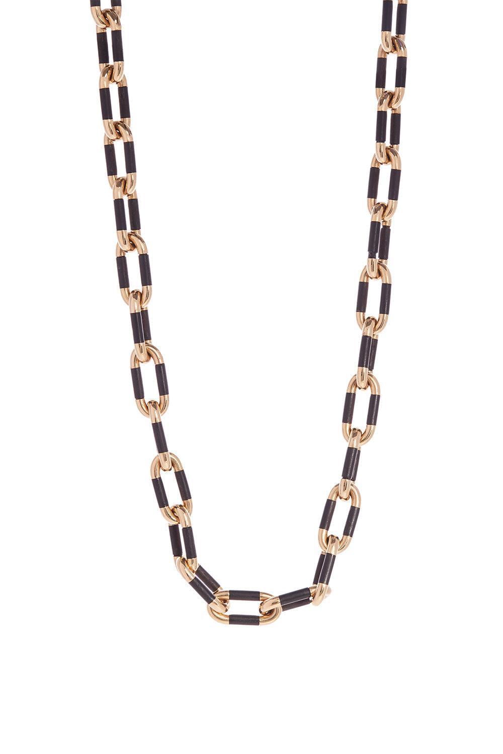 SIDNEY GARBER-Ebony Link Necklace-YELLOW GOLD