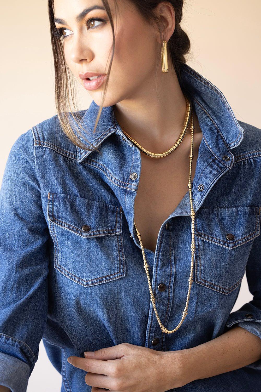 SIDNEY GARBER-Hourglass Necklace-YELLOW GOLD