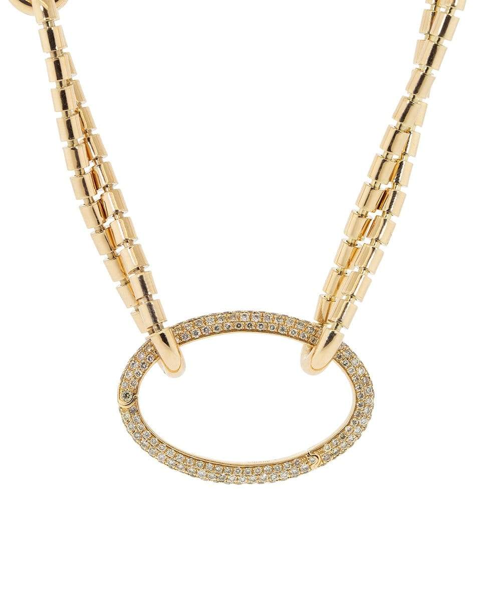 SIDNEY GARBER-Large Brown Diamond Oval Link Clasp-ROSE GOLD