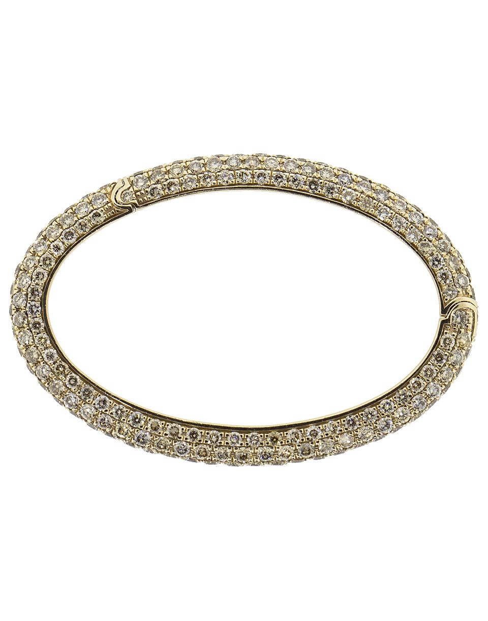 SIDNEY GARBER-Brown Diamond Oval Link Clasp-WHITE GOLD