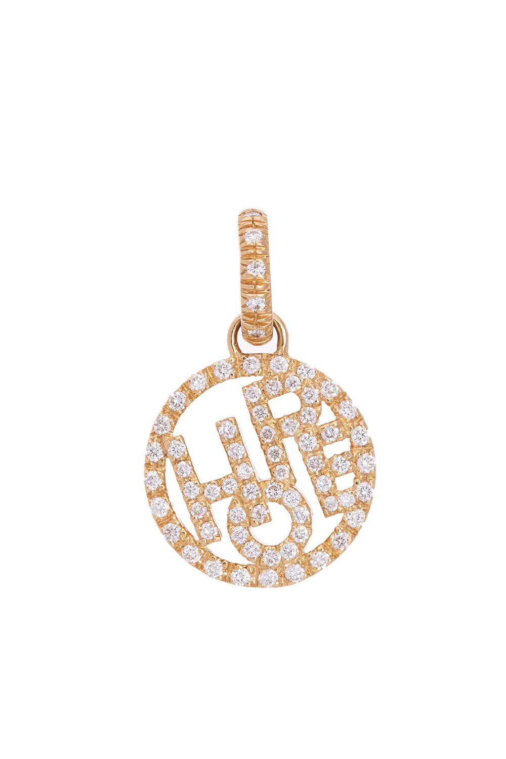 SIDNEY GARBER-Small Diamond Hope Charm-YELLOW GOLD